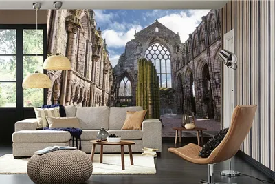 Produktbild von Vlies Fototapete ABTEI HOLYROOD 375 x 250 cm (inkl. Kleister) - Vlies Tapete, Wandtapete, Wandbilder - Tapete für Wohnzimmer Schlafzimmer, Büro, Küche - Montagefertig