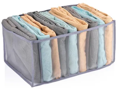 Kleiderschrank-Organizer, 44x29x22 cm, 9 Fächer, faltbar, grau