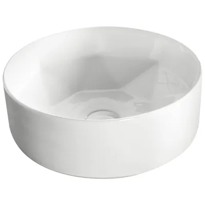 Zdjęcie produktu dla Umywalka nablatowa KERRA KR-57, ceramiczna, biała, średnica 40,5 cm
