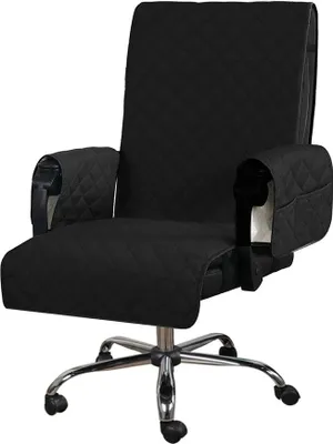 Produktbild von INF Wasserfester Bürostuhlkissen mit Armlehnen - Modern & Bequem Schwarz