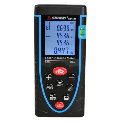 Produktbild von Q83D Laser Distanzmesser 100 m – LCD Lasermessgerät zur Entfernungsmessung – Digitales Laser Messgerät inkl. 2× AAA Batterien