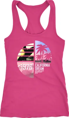 Produktbild von Damen Tank-Top California Surfing Palmen Summer Racerback-Tank Neverless® alt-rosa S