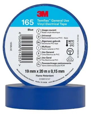 Produktbild von Blaues Isolierband 19 mm x 20 m Temflex 165 3M 7100184801