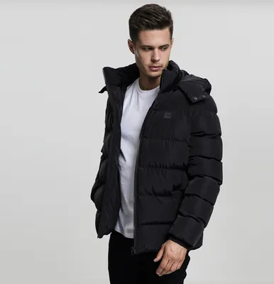 Image de Urban Classics Classic Hooded Puffer Jacket noir XL