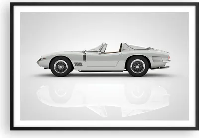 Produktbild von Gerahmtes Poster - Schwarzer Rahmen - Sportlich Auto Vintage - 91,5x61 cm - Wand Bild - Wanddeko - Wandbilder - Kunstposter - Wandposter - Bilderrahmen - Bilder - Kunstdruck - P2BAA91x61-4872