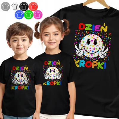 Produktbild von Kinder-T-Shirt - Tagsüber Punkte Emoticon Bunte Punktmuster - 158 Xl