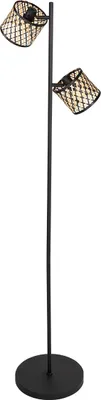 Image de Mexlite - lampadaire - Sumba - naturel noir - bambou métal - lampe de lecture - E14 - 4492ZW