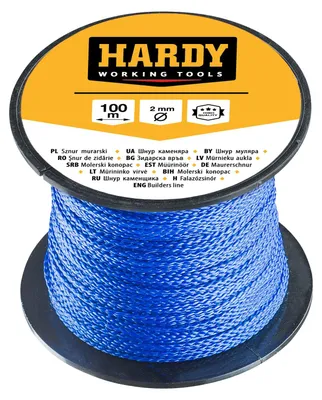 Image de Corde Hardy Maurerschnur, 2 mm x 100 m, corde de référence, corde de construction, corde robuste pour les travaux de construction