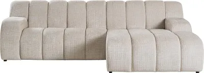 Produktbild von Ecksofa - Ecke rechts - Chenille Stoff Beige - BELADON