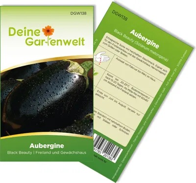 Produktbild von Aubergine Black Beatuy Samen - Solanum melongena - Auberginensamen - Gemüsesamen - Saatgut für 15 Pflanzen