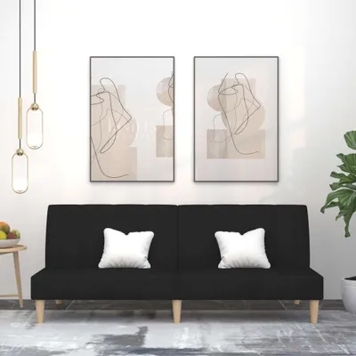 Produktbild von "2026 Promotion" Schlafsofa 2-Sitzer - Bettsofa - Schwarz Stoff - Klassische Sofas CC22795