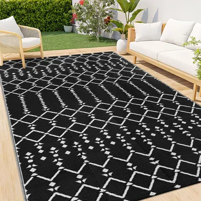 Immagine prodotto di Tappeto da esterno bohémien resistente all'acqua, 180 x 270 cm, tappeto da esterno reversibile