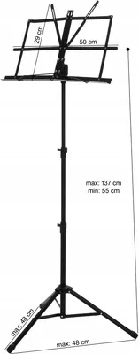 Produktbild von M-tunes mtS-110H Notenständer faltbar verstellbar schwarz