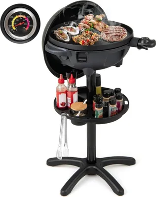 Immagine prodotto di Griglia elettrica per barbecue - 1200 W, doppia zona, piastra antiaderente