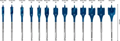 Immagine prodotto di Bosch Expert SelfCut Speed - Testa di fresatura - per legno tenero, legno duro - Punta Forstner - piatta - 13 pezzi - esagono incassato