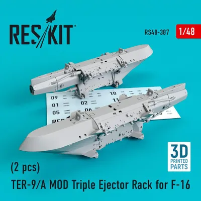 Image de ResKit RS48-0387 - 1:48 TER-9/A MOD : support triple pour le F-16 (2 pièces) (imprimé en 3D)