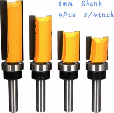 Produktbild von 4ks 8mm stopka frézy pro zapuštění Kopírovací fréza Fréza pro frézování drážek Fréza pro drážkování Fréza na tyče Ocel