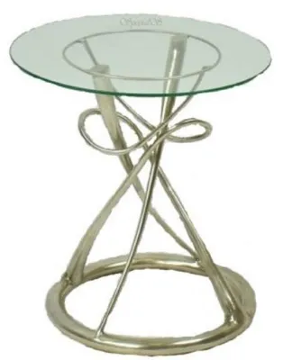 Immagine prodotto di Tavolo da pranzo di design Casa Padrino argento Ø 71 x h. 70 cm - Tavolo rotondo per sala da pranzo con piano in vetro - Qualità lusso