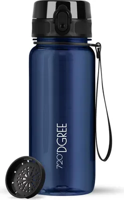 Produktbild von uberBottle crystalClear Trinkflasche mit Sieb 650ml / Sapphire Blue/ 720DGREE