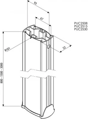 Image de DH Vogel's  80 cm     PUC 2508 Tube de plafond    80 kg        si