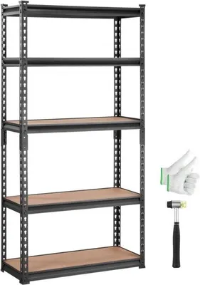 Image de Étagère 75 x 30 x 152 cm, acier au carbone robuste, MDF