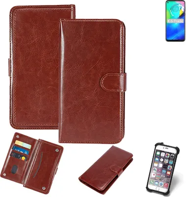 Produktbild von K-S-Trade 360° Hülle kompatibel mit Motorola Moto G Power braun Kunstleder Case BookCase WalletCase Kunstlederederhülle Handyhülle, Rundumschutz