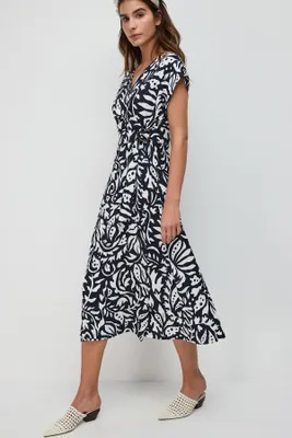 Produktbild von Gemustertes Wickelkleid in Midi-Länge, mixed color, M