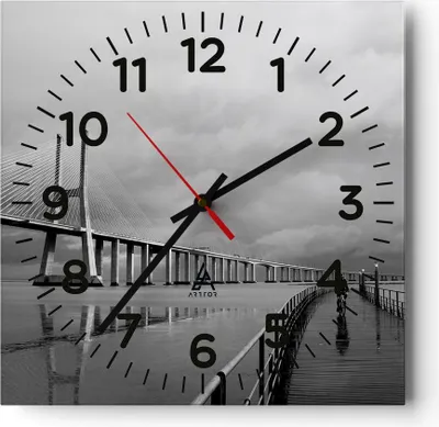 Produktbild von Wanduhr - Quadrat - Glasuhr - Architektur fahrrad lissabon tourismus - 40x40cm - Schleichendes Uhrwerk - Lautlos - zum Aufhängen bereit - Dekoration Modern - Wanddekoration aus Glas - C4AC40x40-2127