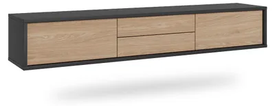Produktbild von TV-Möbel Idra mit 2 Schubladen und 2 Türen, Holzoptik und Grau, 180cm
