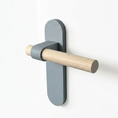 Produktbild von Türklinke mit Langschild 1 Paar Grau  Modernes Design Türbeschlag Türgriff Kunststoff (PLA) Inkl. Montagematerial
