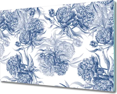 Produktbild von Glas-Herdabdeckplatte Glaskeramikkochfeld-Abdeckung Spritzschutz - 80x52 cm - Pfingstrosen Blumen