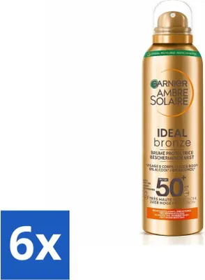Obrázek produktu pro Garnier - Ambre Solaire - Ochranná mlha - Ideal Bronze - SPF 50+ - 150 ml - Výhodné balení - 6 kusů
