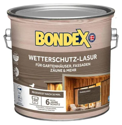 Produktbild von Bondex Wetterschutz-Lasur Dunkelgrau 2,5 L - 466151