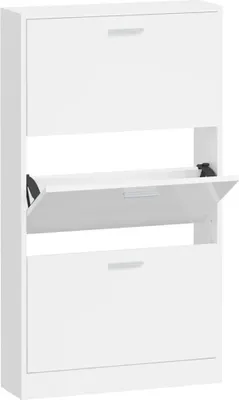 Produktbild von vidaXL Schuhschrank Hochglanz-Weiß 59x17x108 cm Holzwerkstoff