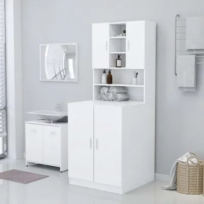 Image de vidaXL Armoire pour lave-linge blanc 71x71,5x91,5 cm