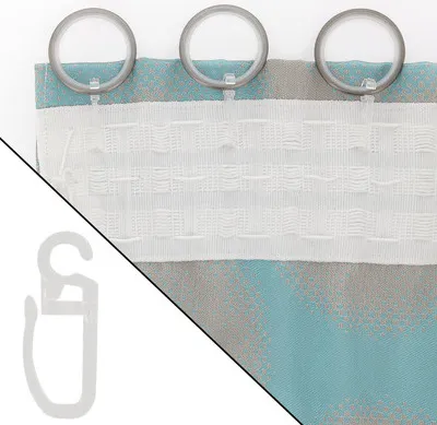 Produktbild von Faltenlegehaken transparent für Gardinenring Stärke 5 und 6 mm 12 Stk.