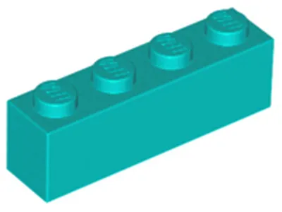 Produktbild von Lego® 100 Stück 3010 Stein Brick 1x4 Part Basic Steine 100 Dunkles Türkies