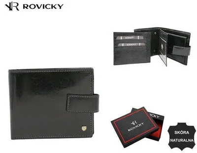 Image de Grand portefeuille à fermoir en cuir pour homme - Rovicky