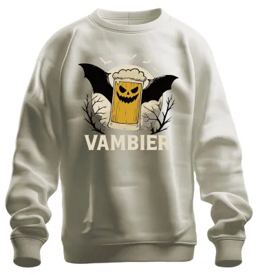 Zdjęcie produktu dla VAMBIER Halloween Bier Vampir Party Retro Gruselig Uni Bluza Pullover, Natur, XXL