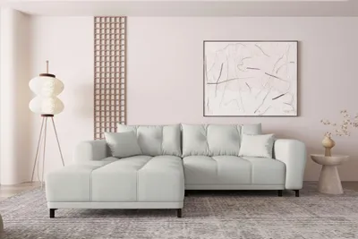 Produktbild von 99rooms Massimo Ecksofa Strukturstoff NEVE Hellgrau mit Schlaffunktion Links