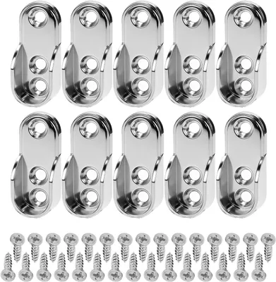 Produktbild von Kleiderstangenhalter aus Zinklegerung, oval, 10 Stück, mit Schrauben, für Kleiderstangen