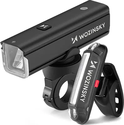 Zdjęcie produktu dla Wozinsky 5907769372483, Oświetlenie tylne + przednie (zestaw), Czarny, Aluminium, Plastik, IPX5, LED, Wysoki, Niski, Standard