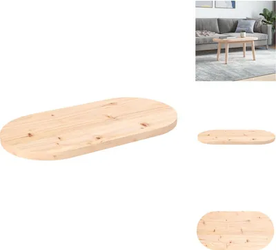 Image de vidaXL Plateau de table 70x35x2,5 cm pin massif ovale - Plateaux de table