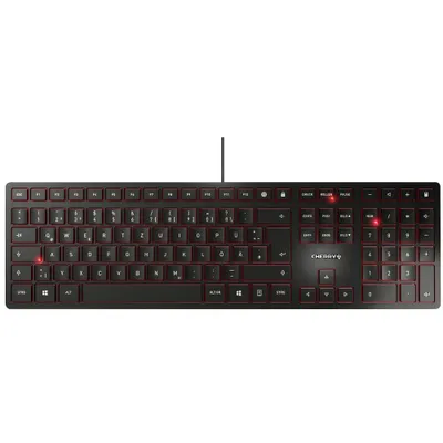 Produktbild von CHERRY KC 6000 SLIM Kabelgebundene Tastatur, Schwarz, USB (QWERTZ - DE), Volle Größe (100%), Kabelgebunden, USB, QWERTZ, Schwarz
