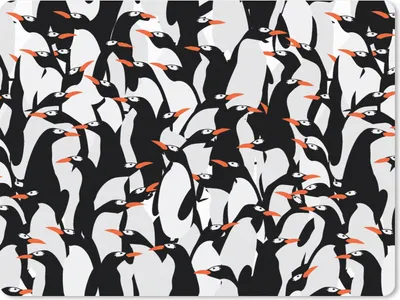 Produktbild von MuchoWow® Mauspad Mousepad Pinguine - Tiere - Muster - Zentangle 40x30 cm - Mousepads - Maus Mat - Pad - Mausunterlage - Anti Rutsch