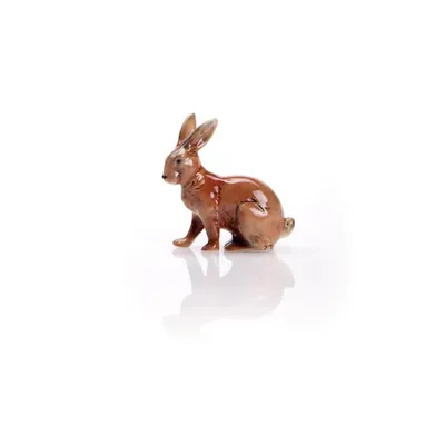 Obrázek produktu pro Porcelánová figurka zajíce, ručně vyrobená s důrazem na detaily, 8 cm