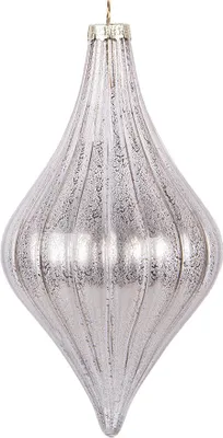 Produktbild von Clayre & Eef Weihnachtskugel Ø 8x15 cm Silberfarbig Glas