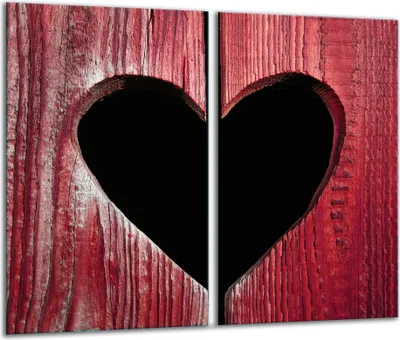 Produktbild von Herdabdeckplatten 2 teilig 30x52 Glaskeramikfeld Abdeckung Glas Herz