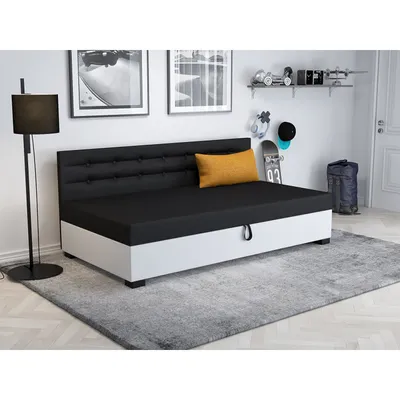 Obrázek produktu pro Jednolůžková postel 120x195 NENCI 2 - černá / bílá