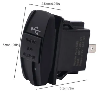 Obrázek produktu pro Autosada s dvojitou USB zásuvkou 5 V, 3,1 A pro automobily a motocykly